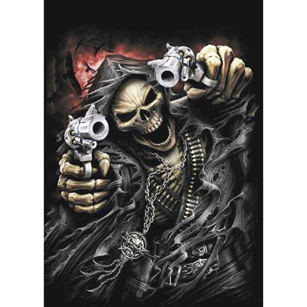 Diamond Painting Skull Girl Halloween Home Decor Kit - Arts & Crafts