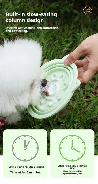 3-in-1 Foldable Travel Pet Bowl with Suction Cups & Hanging Hook - Silicone Dog Food & Water Feeder