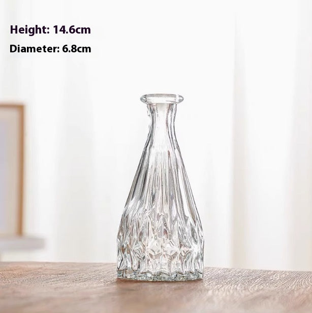 Mini Glass Vase - Embossed French American Style Home Decor