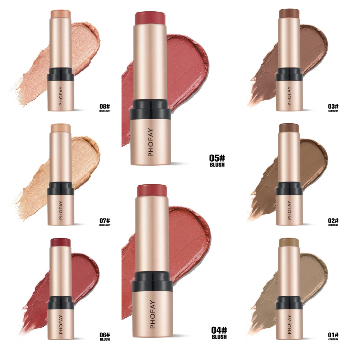 Cream Contour Stick with Built-in Blending Brush - Sculpting Face Makeup