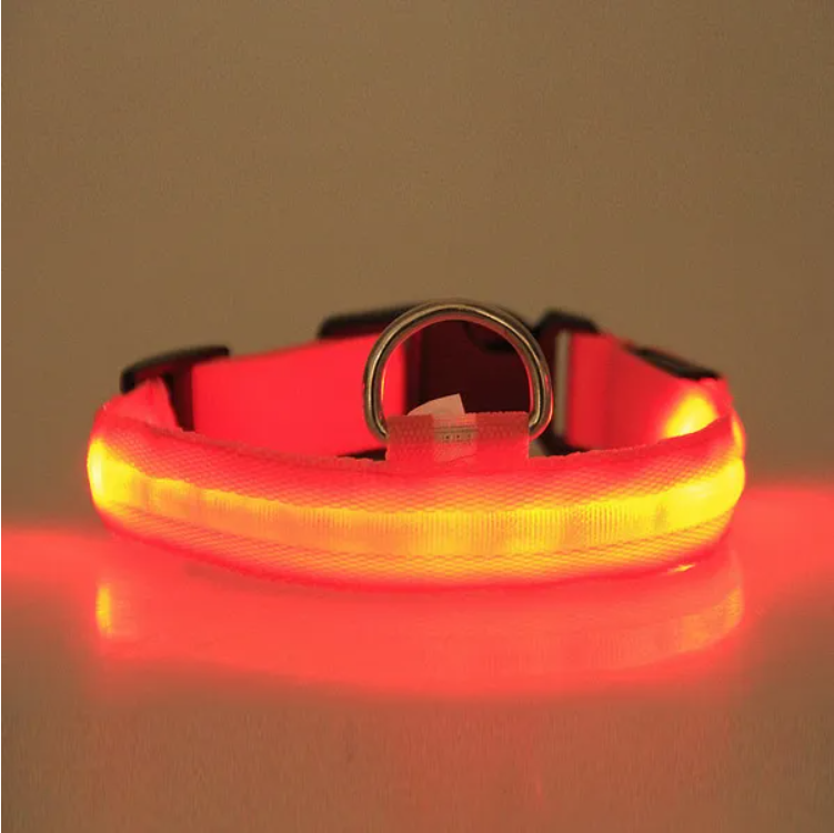 LED Pet Safety Collar Halo Style Reflective Light for Dogs & Cats