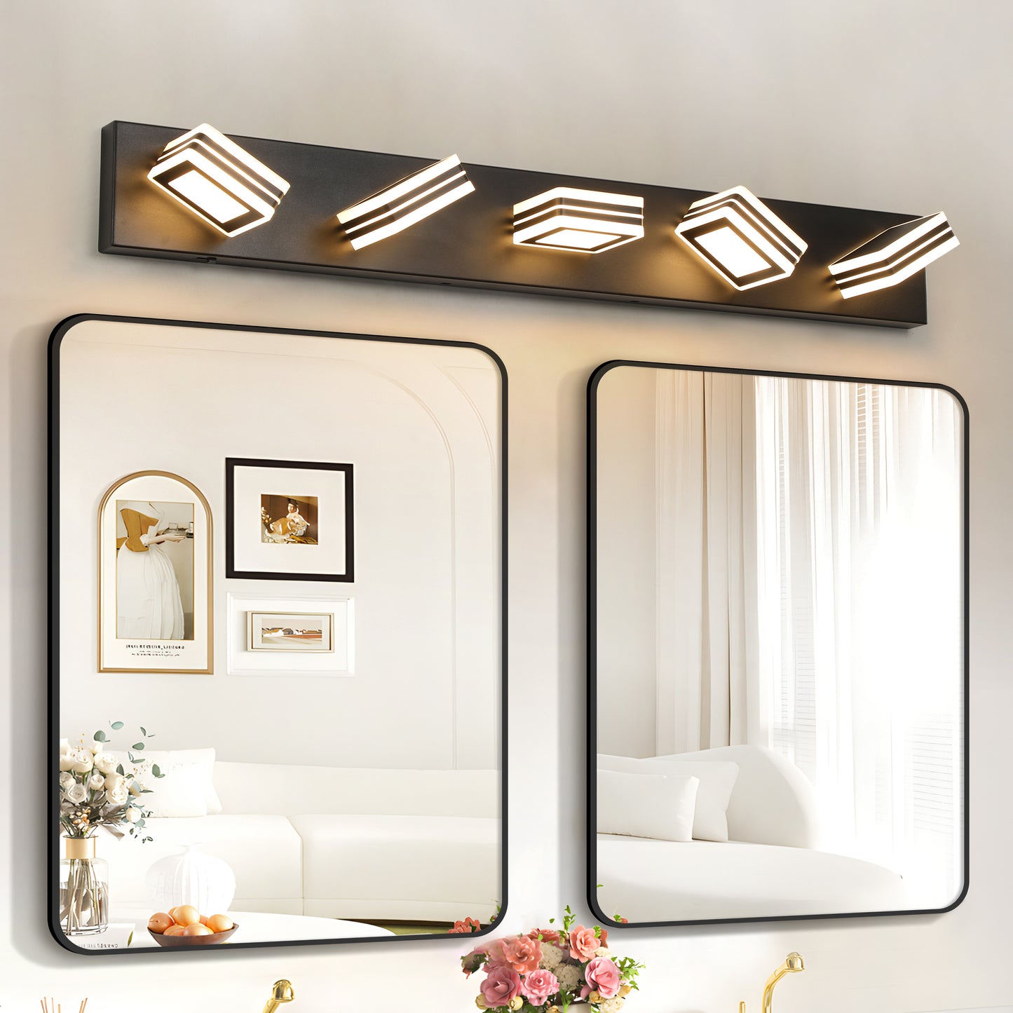 5-Light LED Vanity Light Fixture - Dimmable & Energy Efficient
