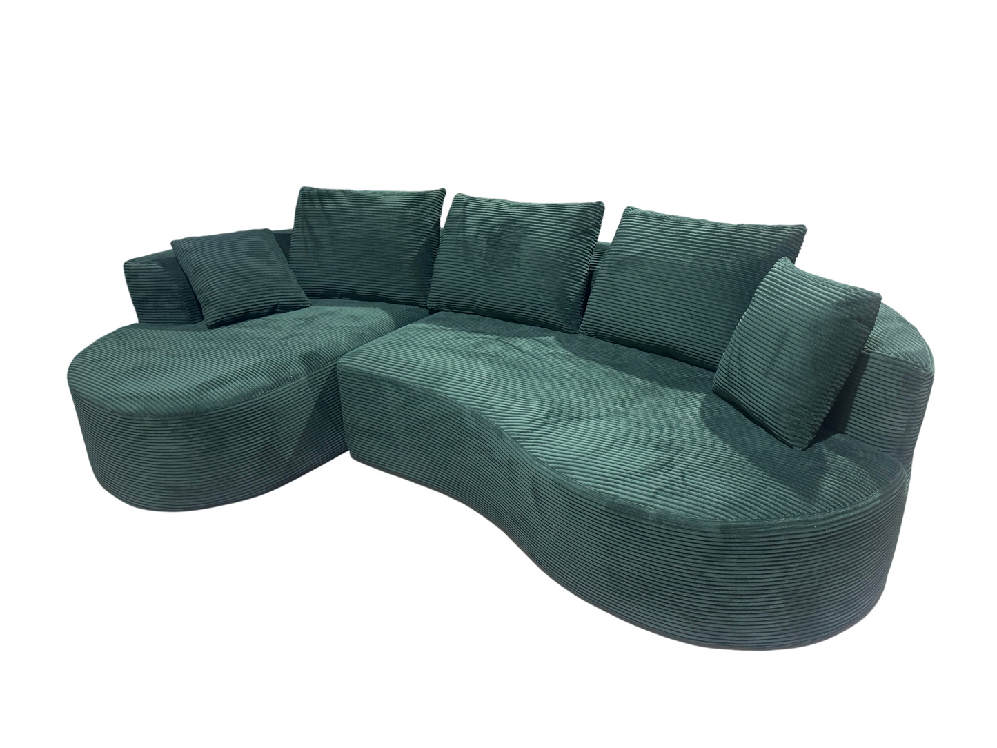 Curved Modular Sectional Couch 2 Piece Set With Pillows, Minimalist