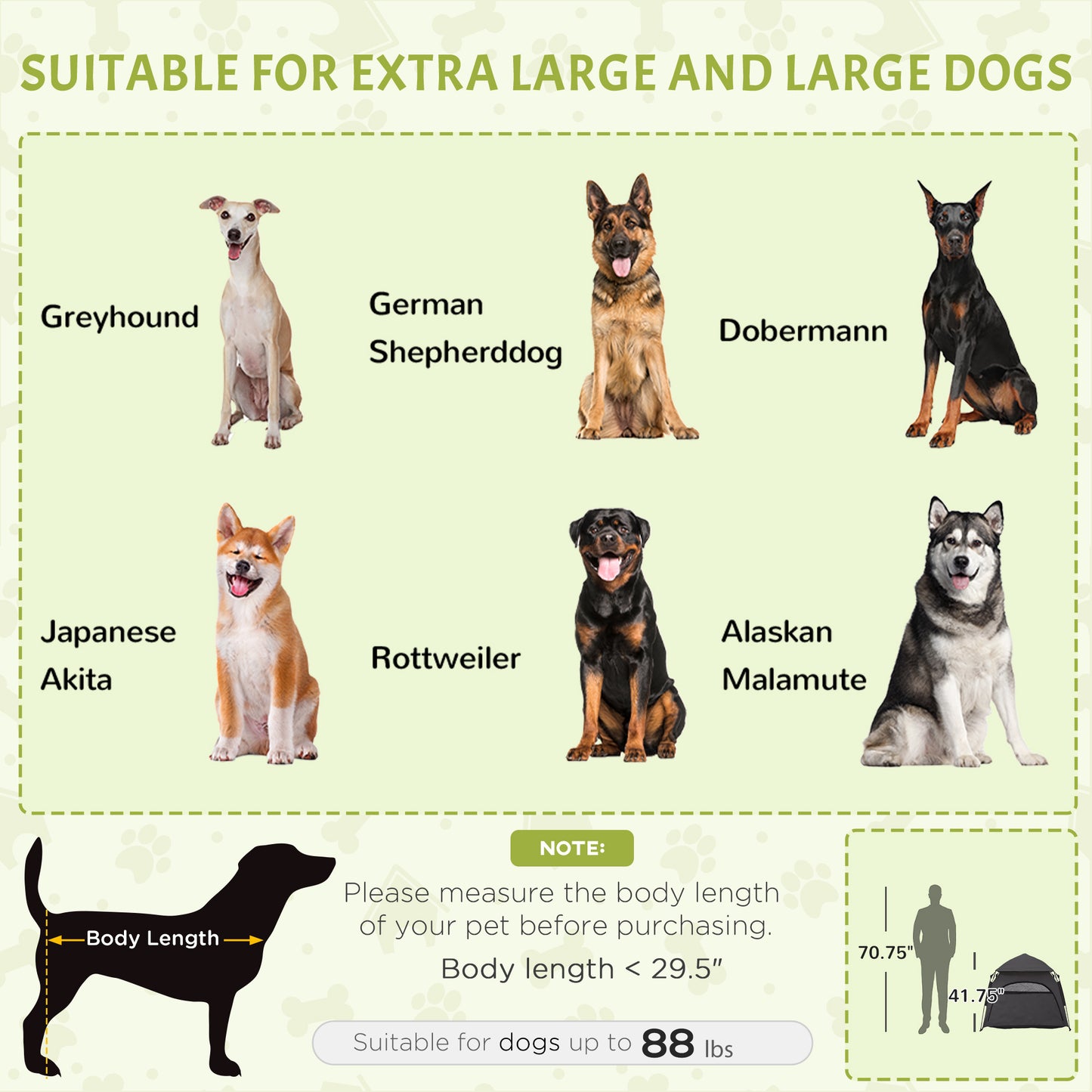 Portable Dog Tent with Carry Bag for Large Dogs, Sunshade & Ventilation