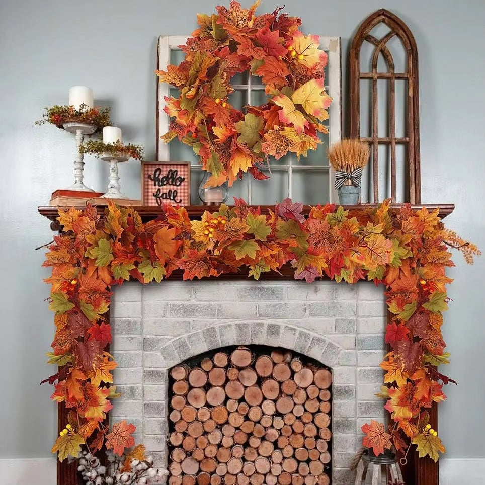 Indoor & Outdoor Autumn Leaf String Lights - Waterproof 144 LED Fall Decor for Halloween & Thanksgiving