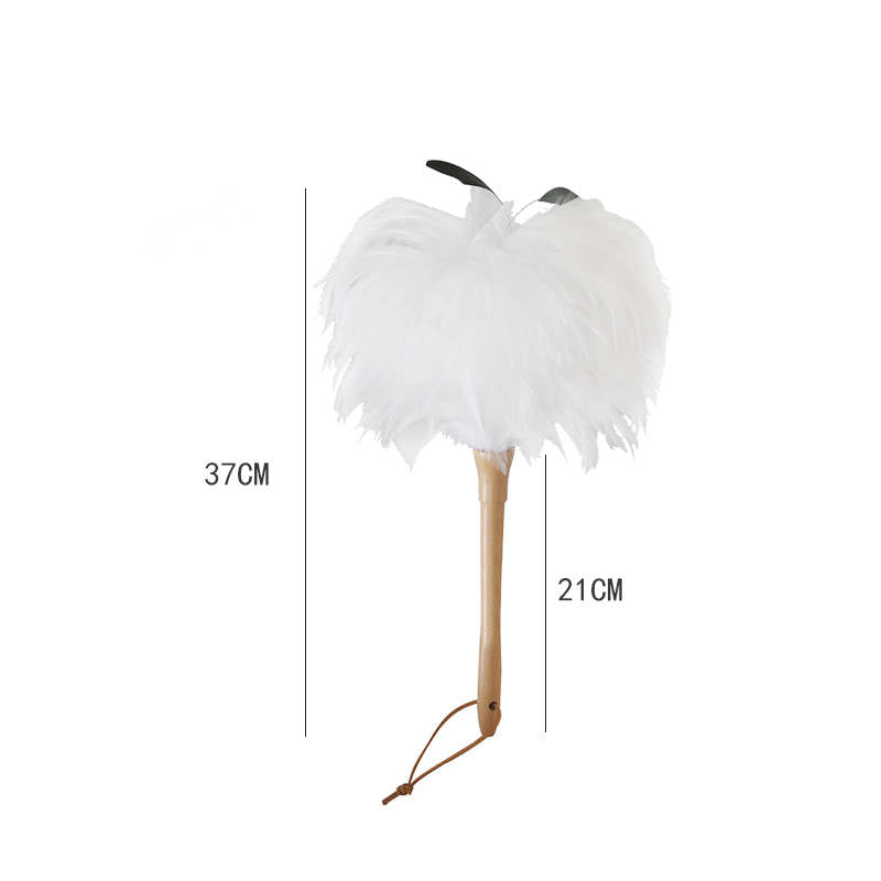 Feather Duster Household Cleaning Brush White Beech Handle Japanese Style