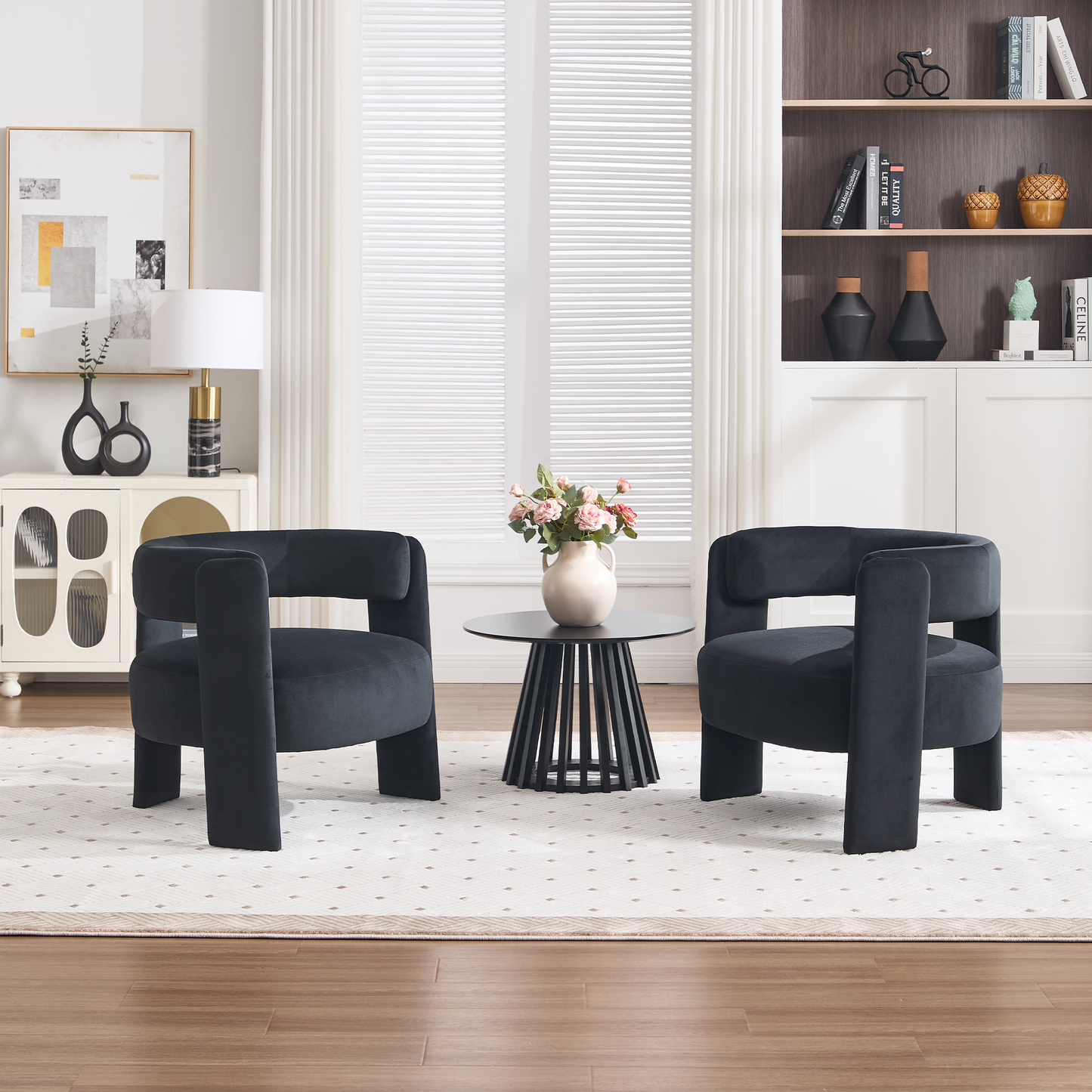Modern Velvet Accent Chair - Comfy Single Sofa for Living Room