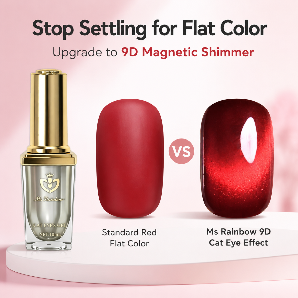 Rainbow Starry Cat Eye Gel Polish - 10ml Magnetic Shimmer Nail Gel