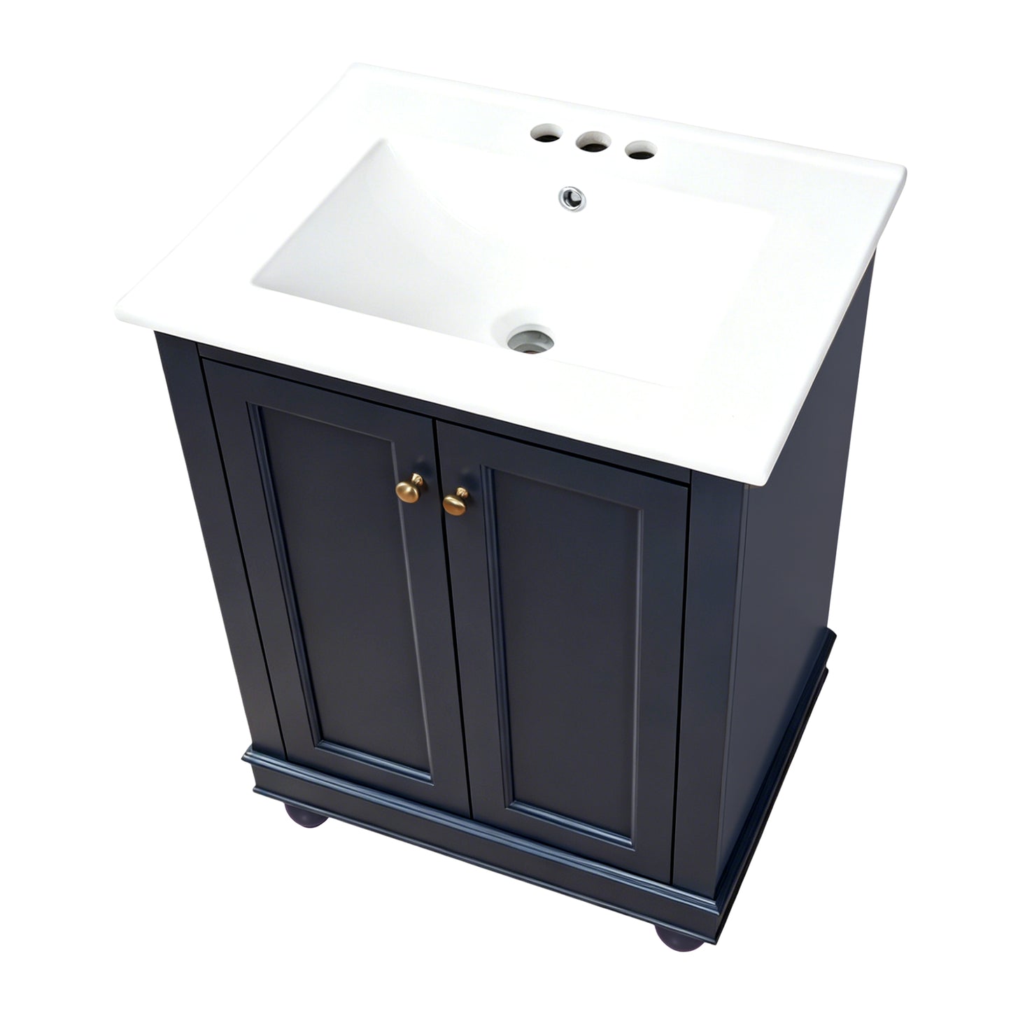 24-Inch Blue Bathroom Vanity Cabinet with Ceramic Sink