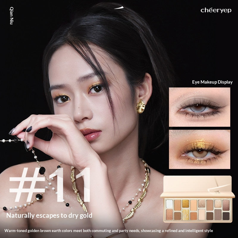 16-Color Eyeshadow Palette Matte and Shimmer Finishes for Makeup and Cosplay