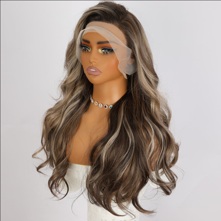 26-Inch Glueless Synthetic Lace Front Wig - Heat Resistant Body Wave
