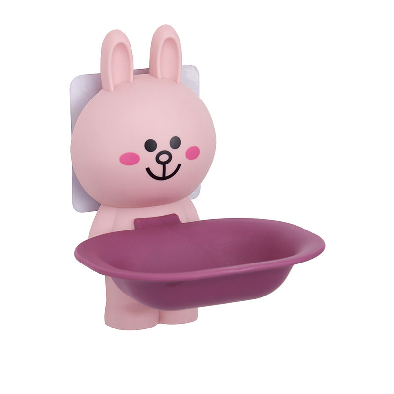 Children's Toothbrush Cup Holder Rack with Suction Cup - Multiple Colors