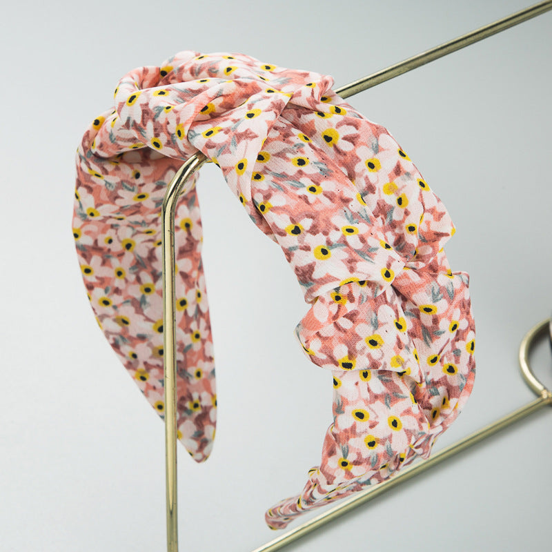 Boho Daisy Pleated Chiffon Headband