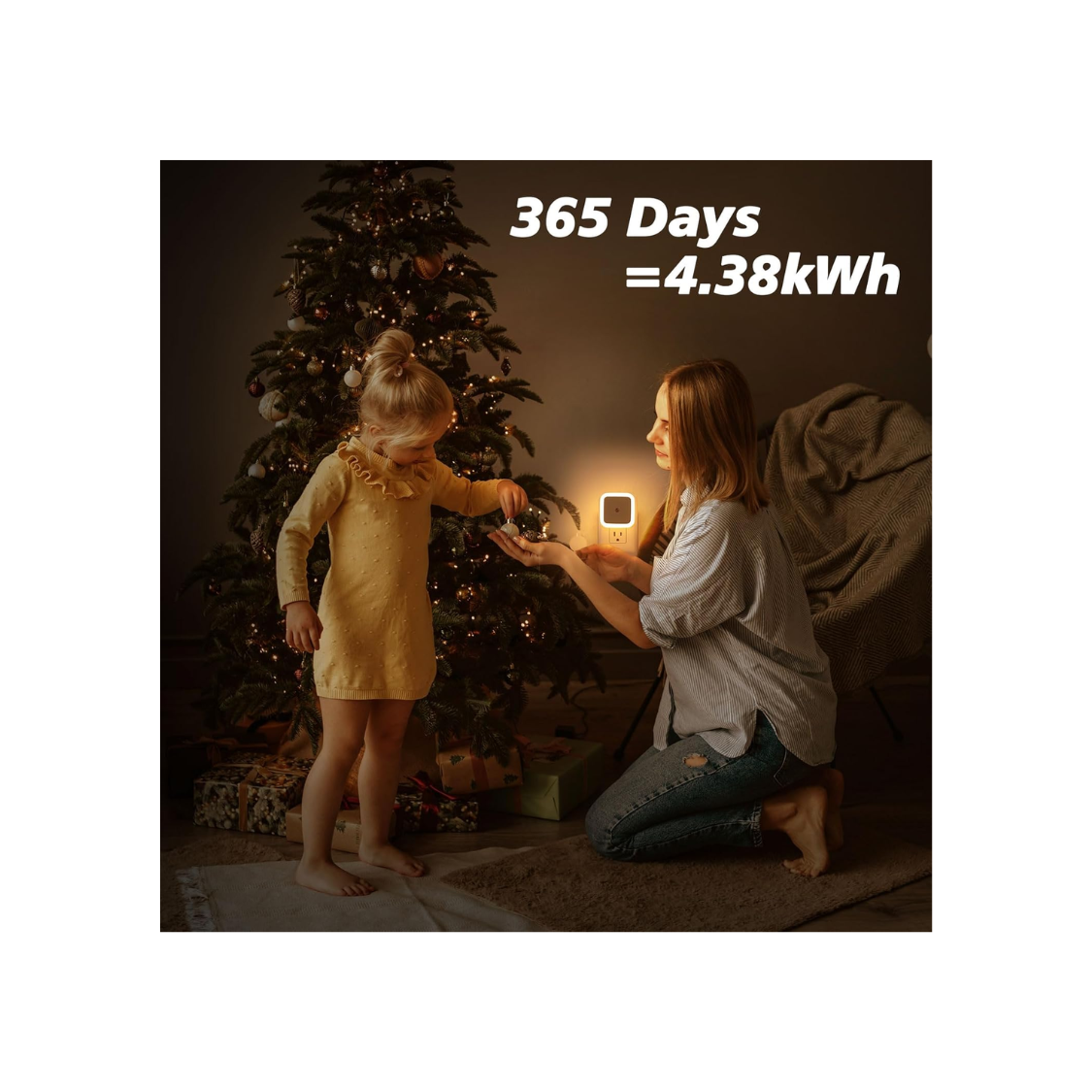 8-Pack Plug-In Night Lights for Wall, Dusk to Dawn LED Night Lamp, Warm White
