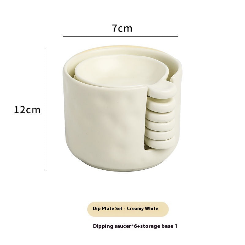 Ceramic Soy Sauce & Vinegar Dish Set - Milk White 4/6 Pack, Nordic Style