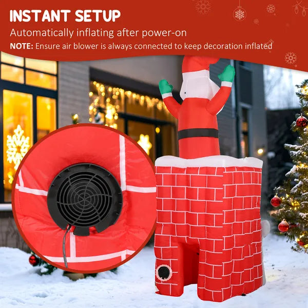 Inflatable Santa Claus Decoration with LED Lights - 82.7"