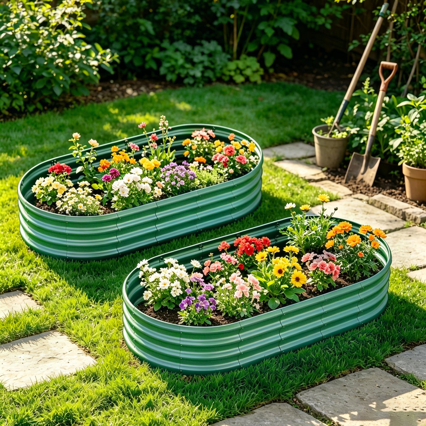 Galvanized Raised Garden Bed 6x3x1ft - Heavy Duty Metal Planter Box