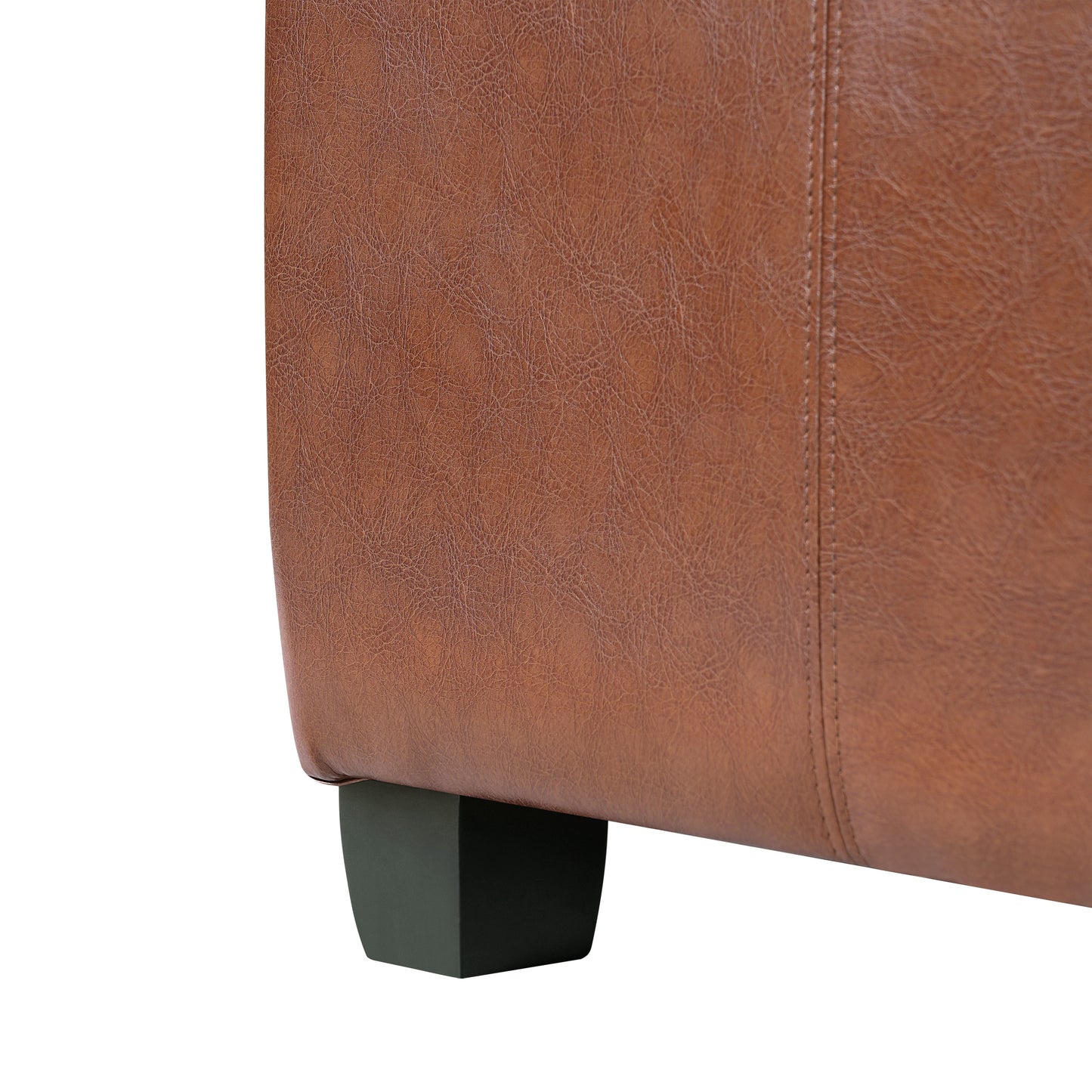 Richmond Storage Ottoman - Brown Faux Leather