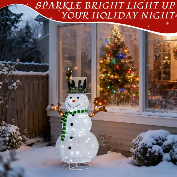 4FT Lighted Snowman with Squirrel - Christmas Yard Decoration