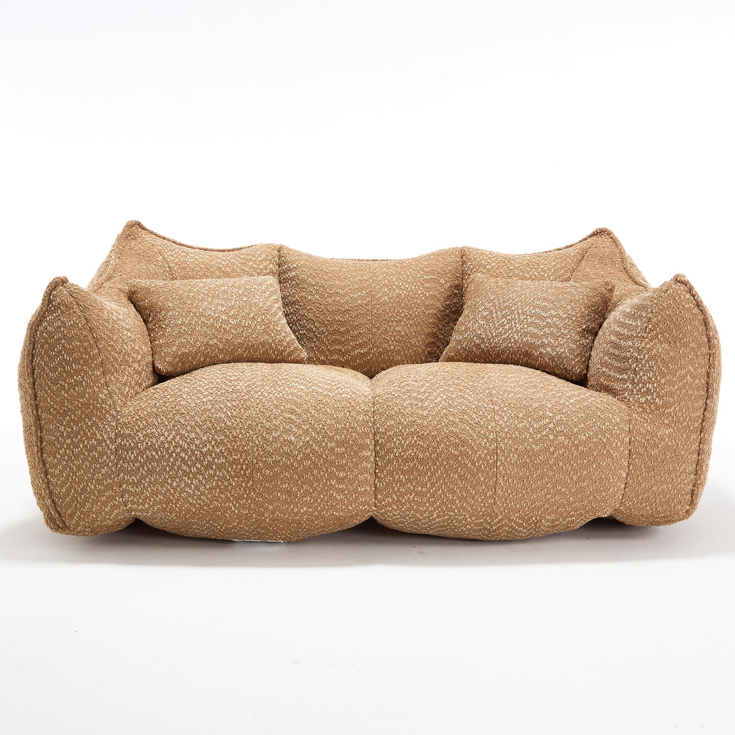 Comfortable Beanbag Chair for Two - Coffee Chenille Sofa