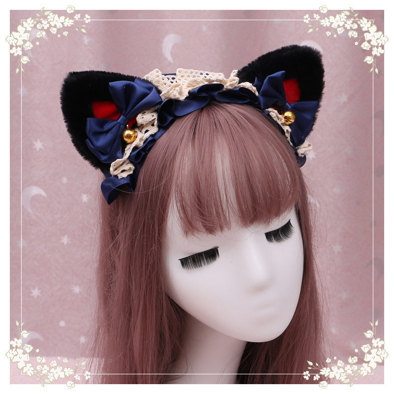 Lolita Cat Ear Headband with Lace - Hair Accessory