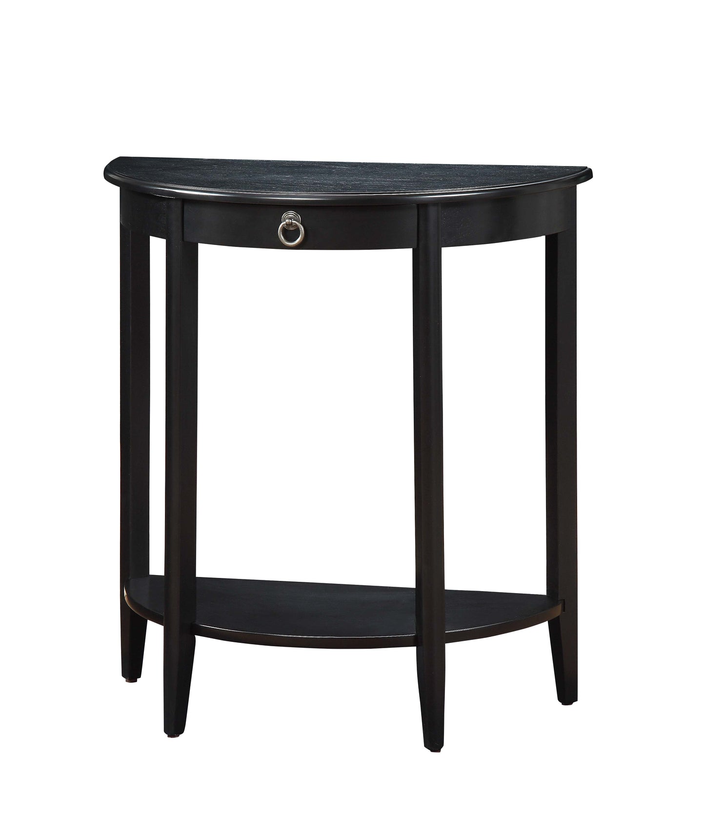 Justino II Black Finish Console Table - Synthetic Wood