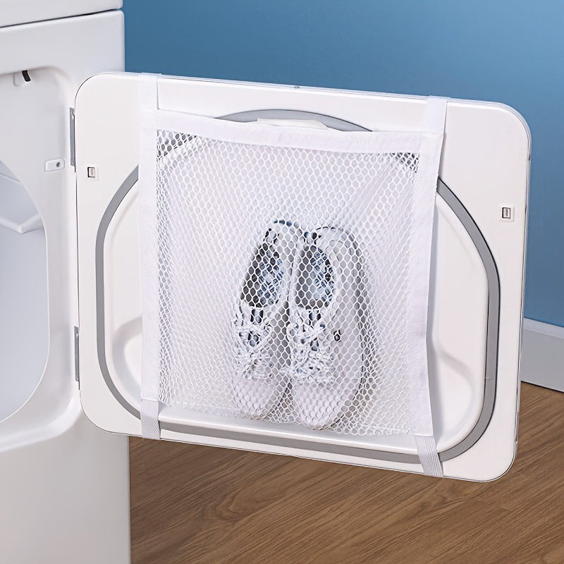 Wall-Mounted Shoe Drying Bag for Laundry and Shoe Storage - White