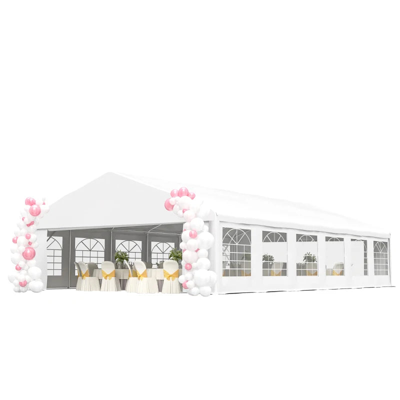Large Outdoor Carport Canopy Party Tent with Removable Sidewalls - White