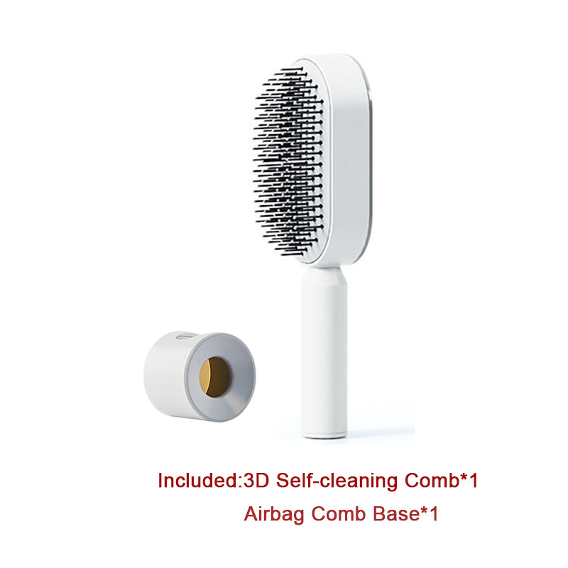 Self-Cleaning Hair Brush with 3D Air Cushion for Scalp Massage & Detangling