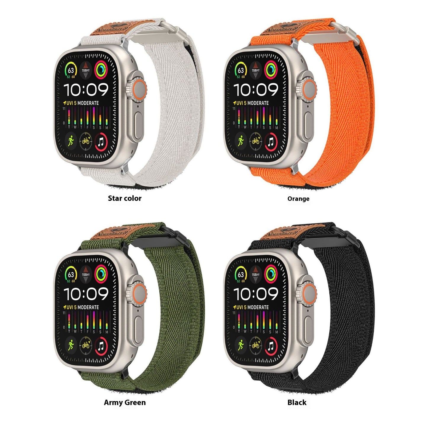 Universal Watch Strap Nylon Leather Band for Generation SE 38-49mm
