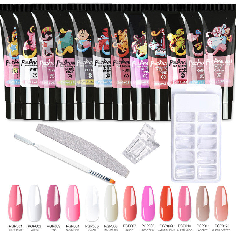 Nail Extension Gel Set - 12 Piece Adhesive Kit