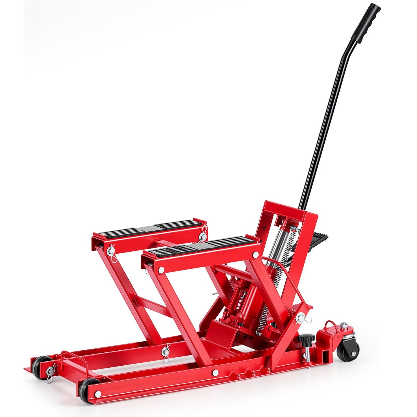 Hydraulic Motorcycle Lift Jack 1500 Lb Capacity Portable ATV Hoist Stand with Wheels