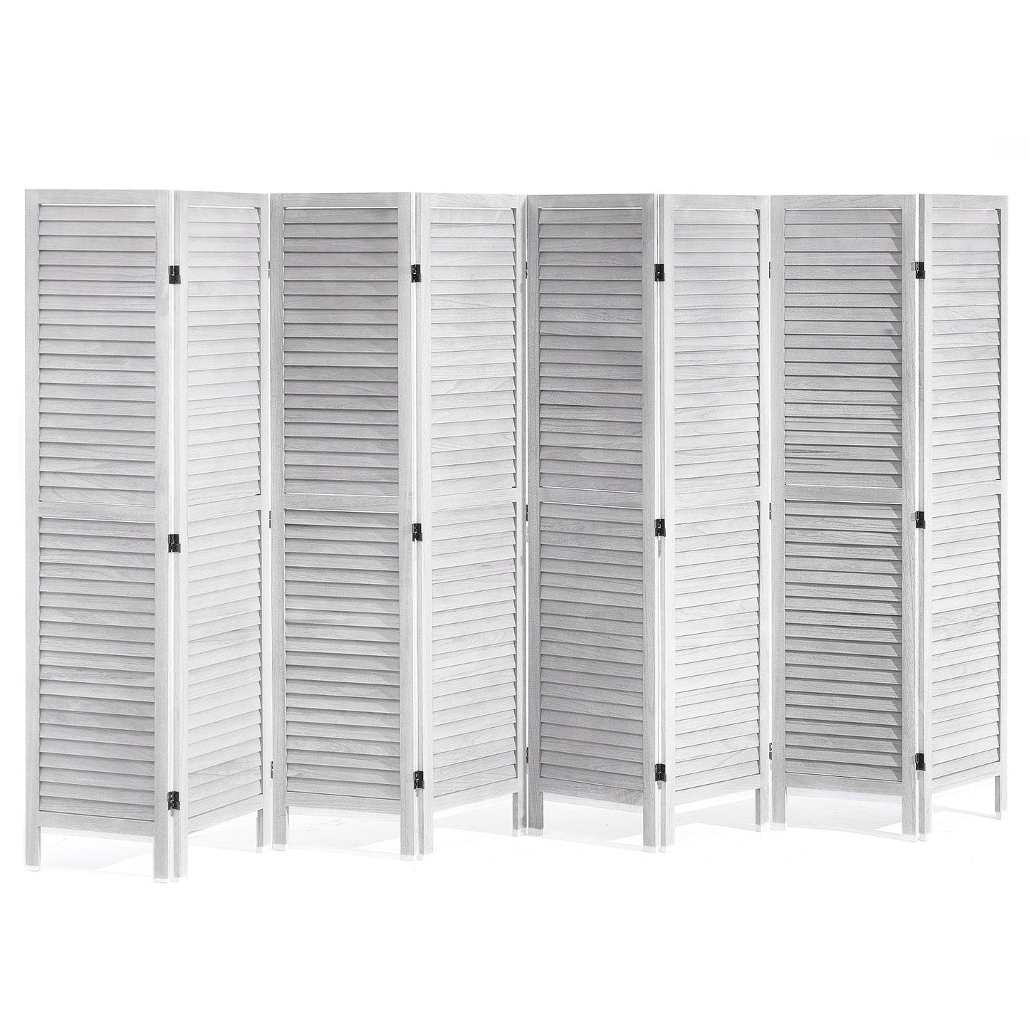 Wood Room Divider - 8 Panel Folding Privacy Screen, 66.9" Tall