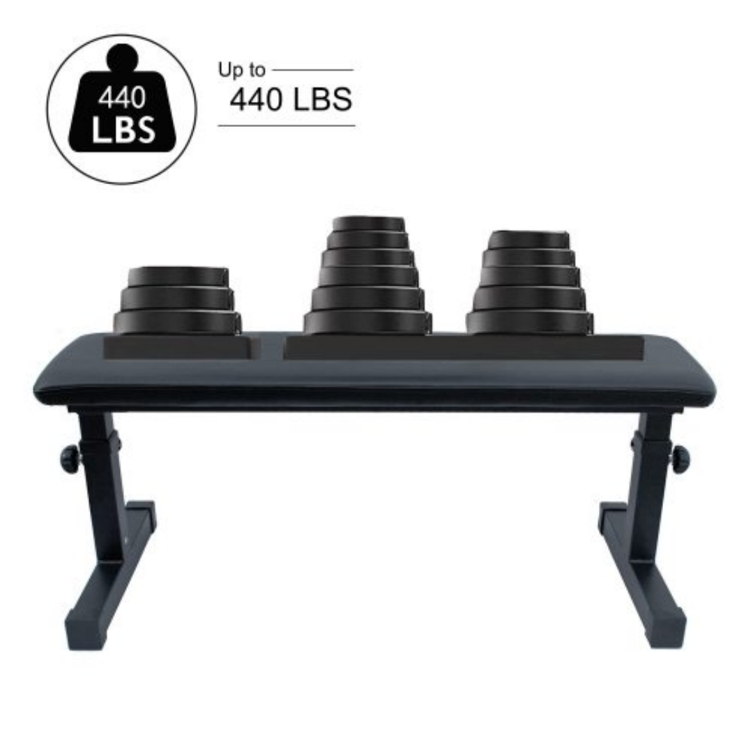 Flat Dumbbell Bench for Strength Training - Black