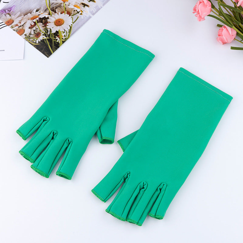 UV Protection Manicure Gloves - Half-Finger, 2 Pair