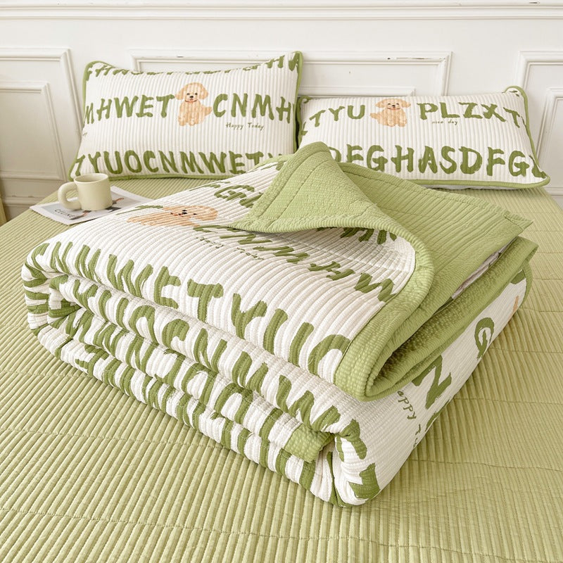 Three-Piece Quilted Bed Cover Set - Multiple Sizes & Patterns