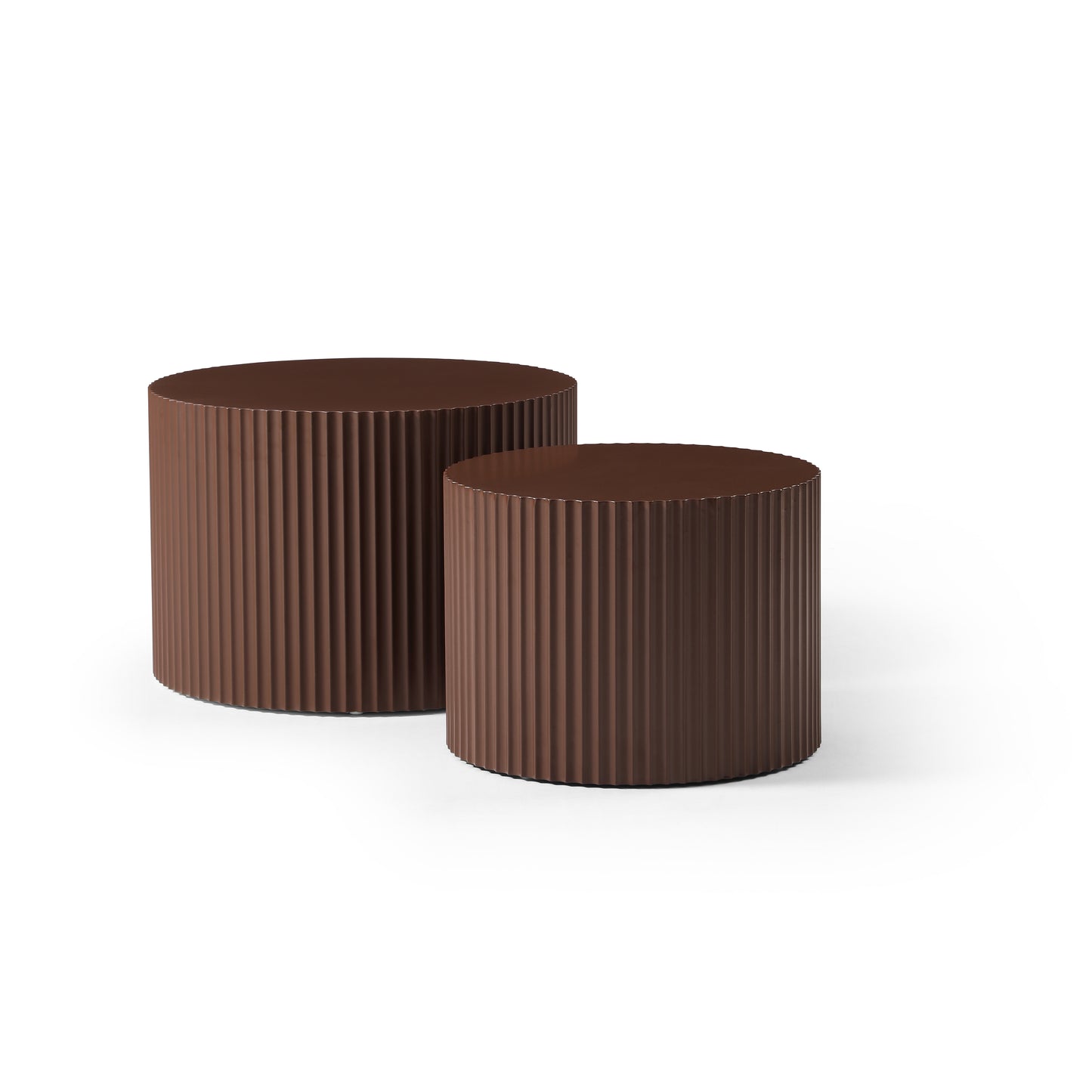 Nesting Table Set of 2 - MDF Coffee Tables for Living Room - Dark Brown