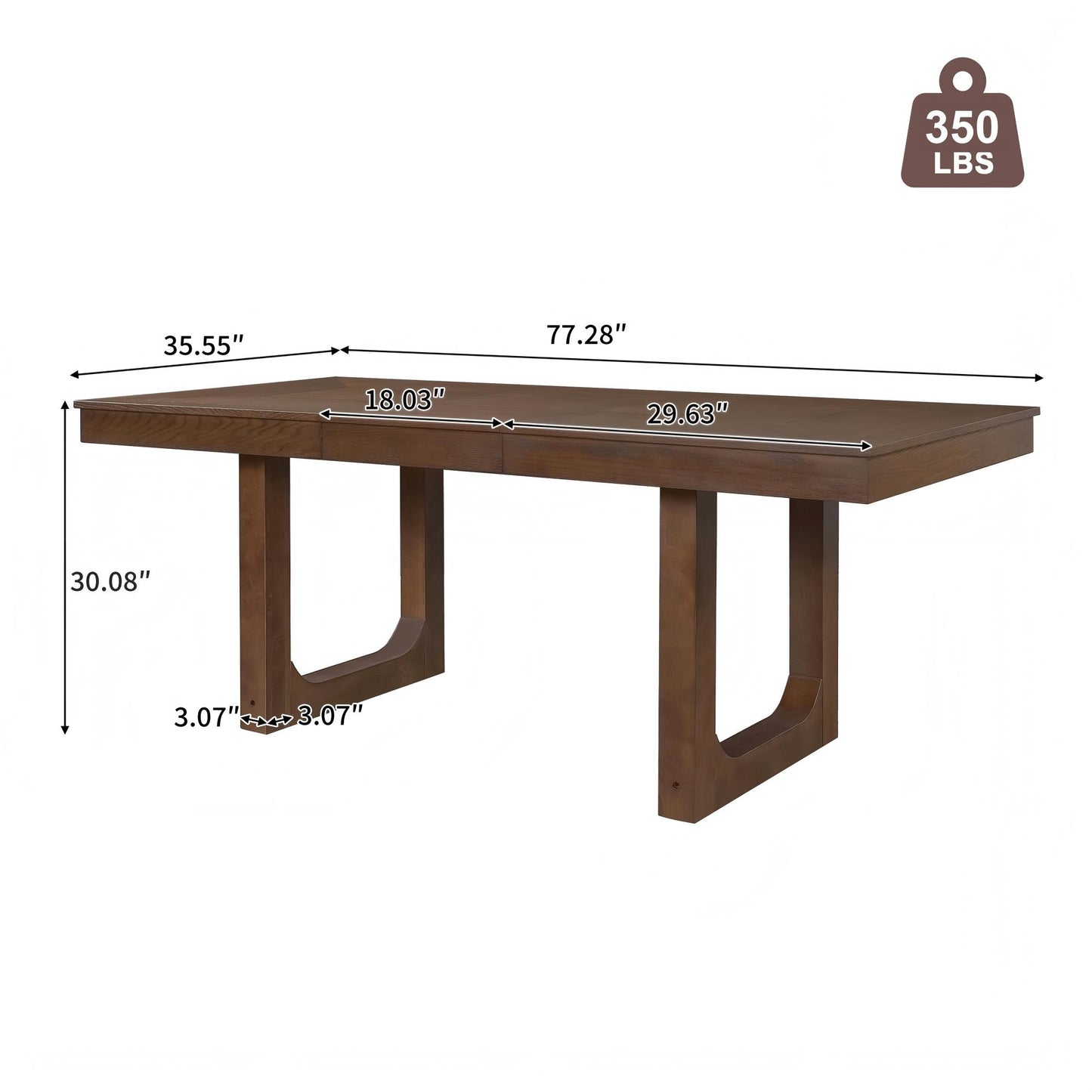 60 -78 Extendable Dining Table, Farmhouse Wooden Kitchen Table With