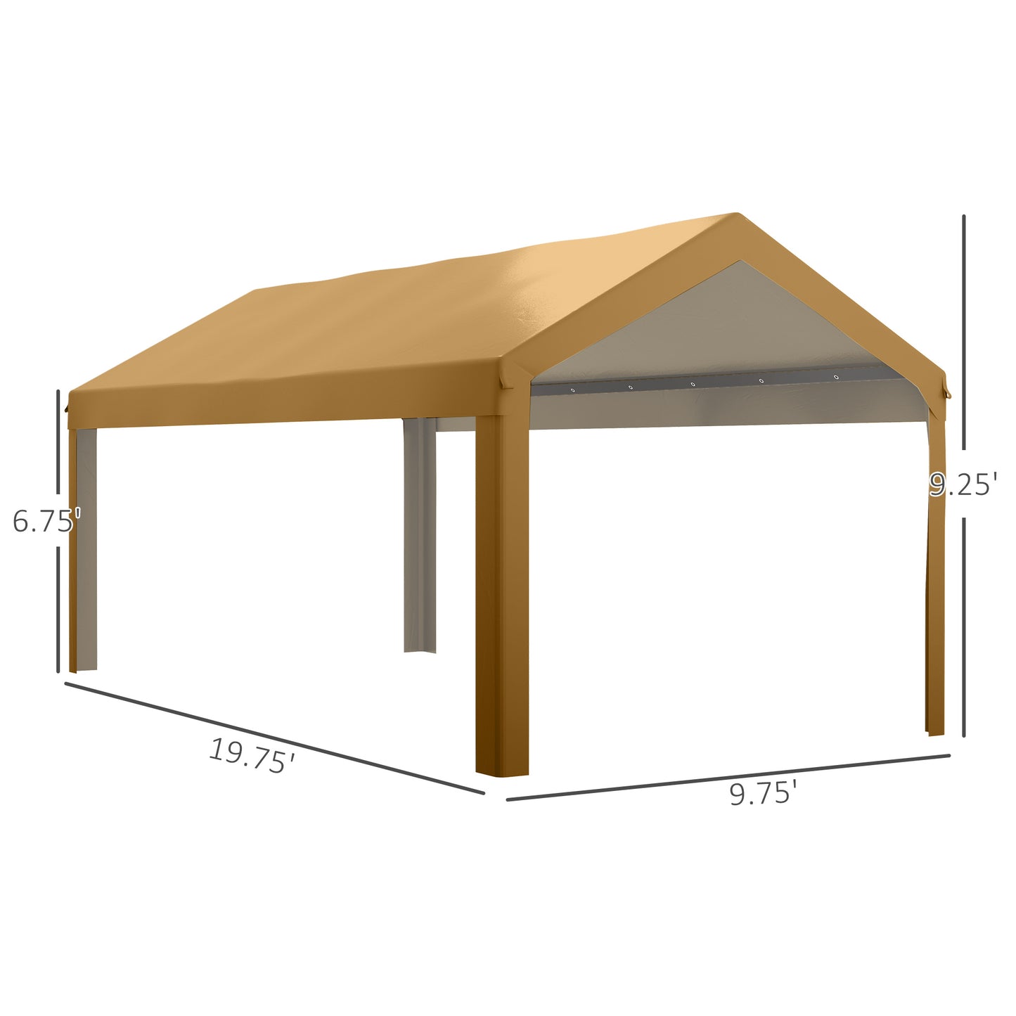 10' x 20' UV Resistant Carport Canopy Replacement Cover - Beige