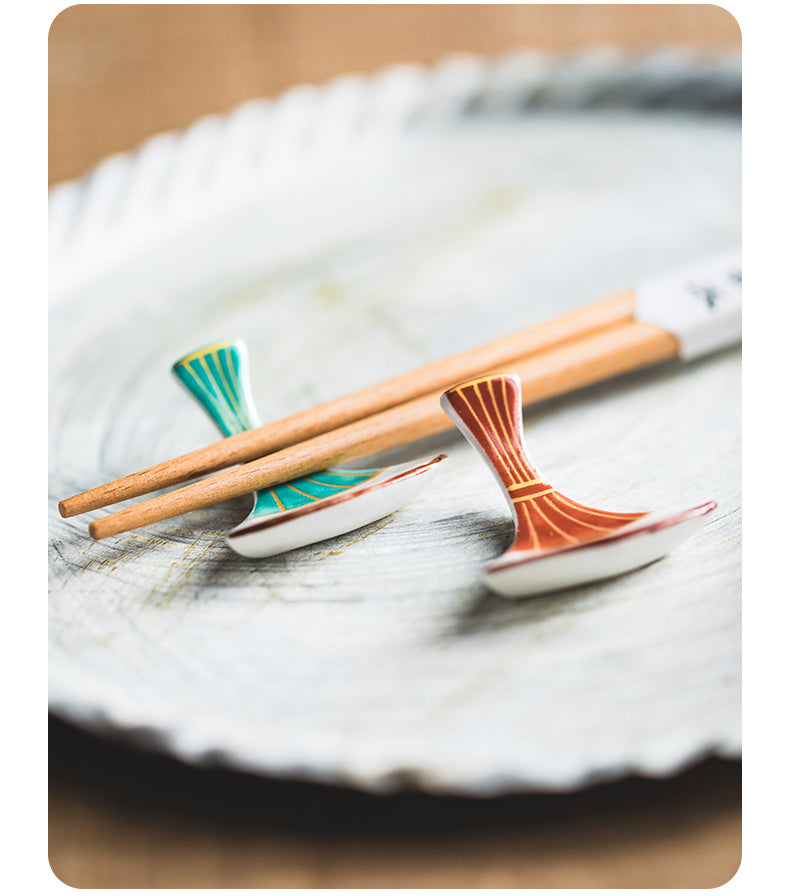 Multifunctional Ceramic Chopstick Rest Set for Kitchen Dining - Household