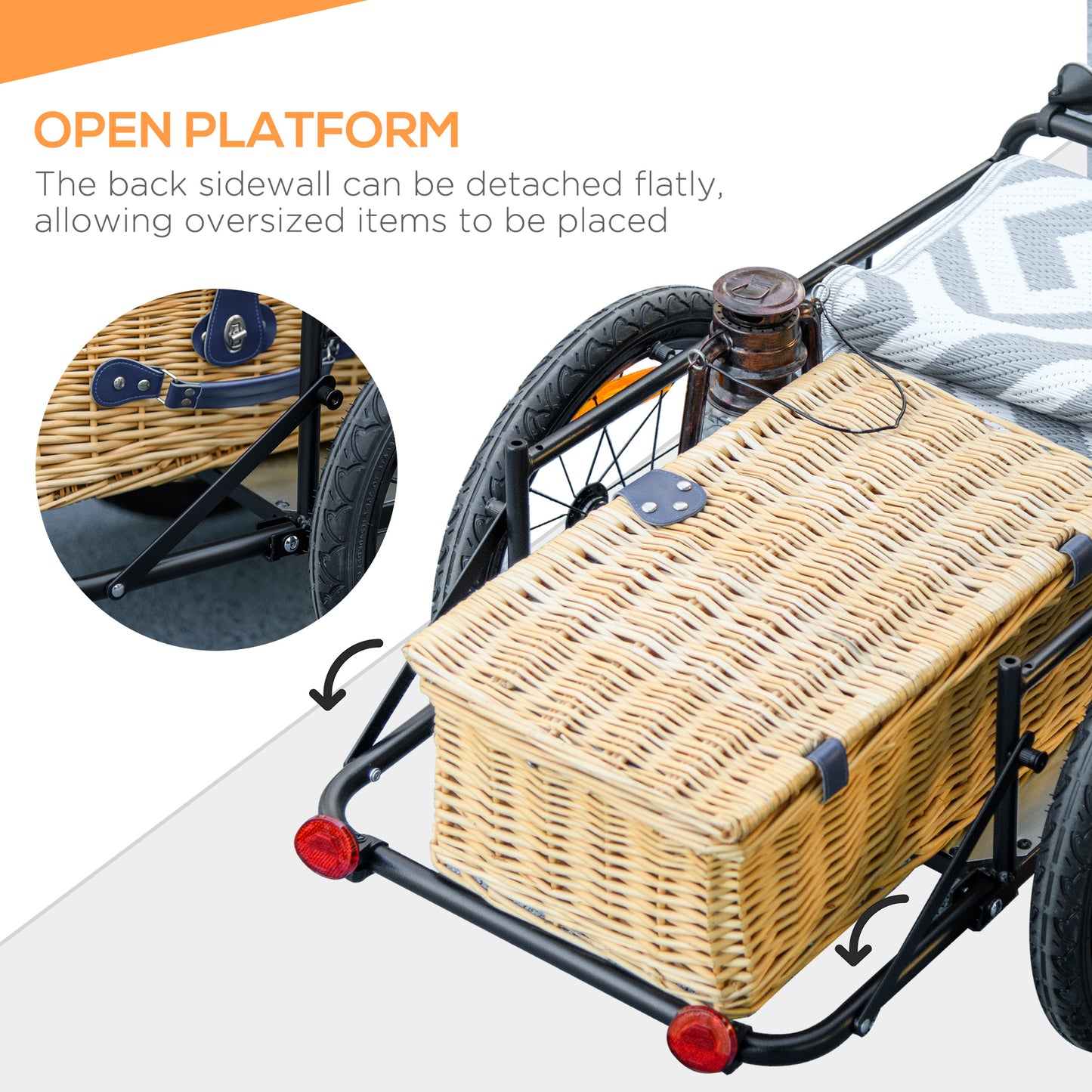 Bicycle Cargo Trailer with Removable Storage Box - Black