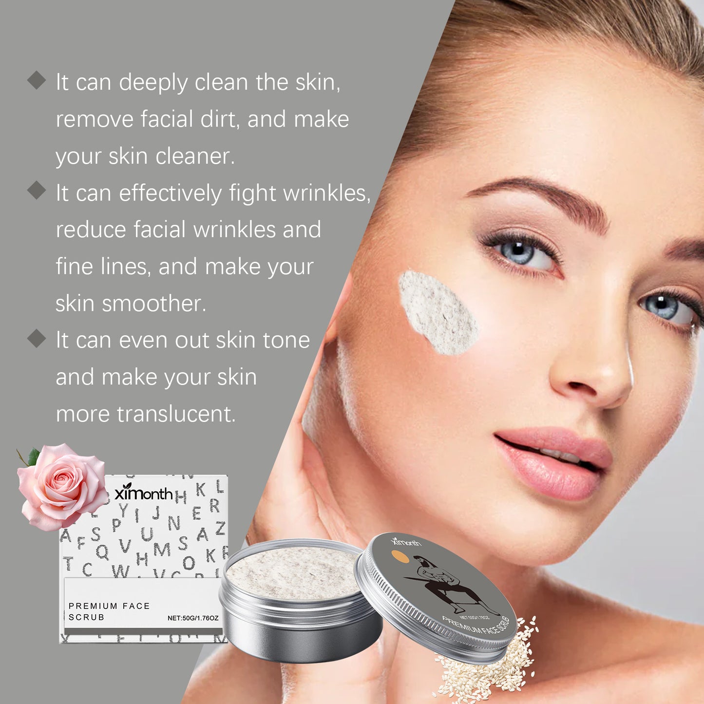 Exfoliating Facial Scrub with Walnut Shell Powder - Deep Pore Cleansing