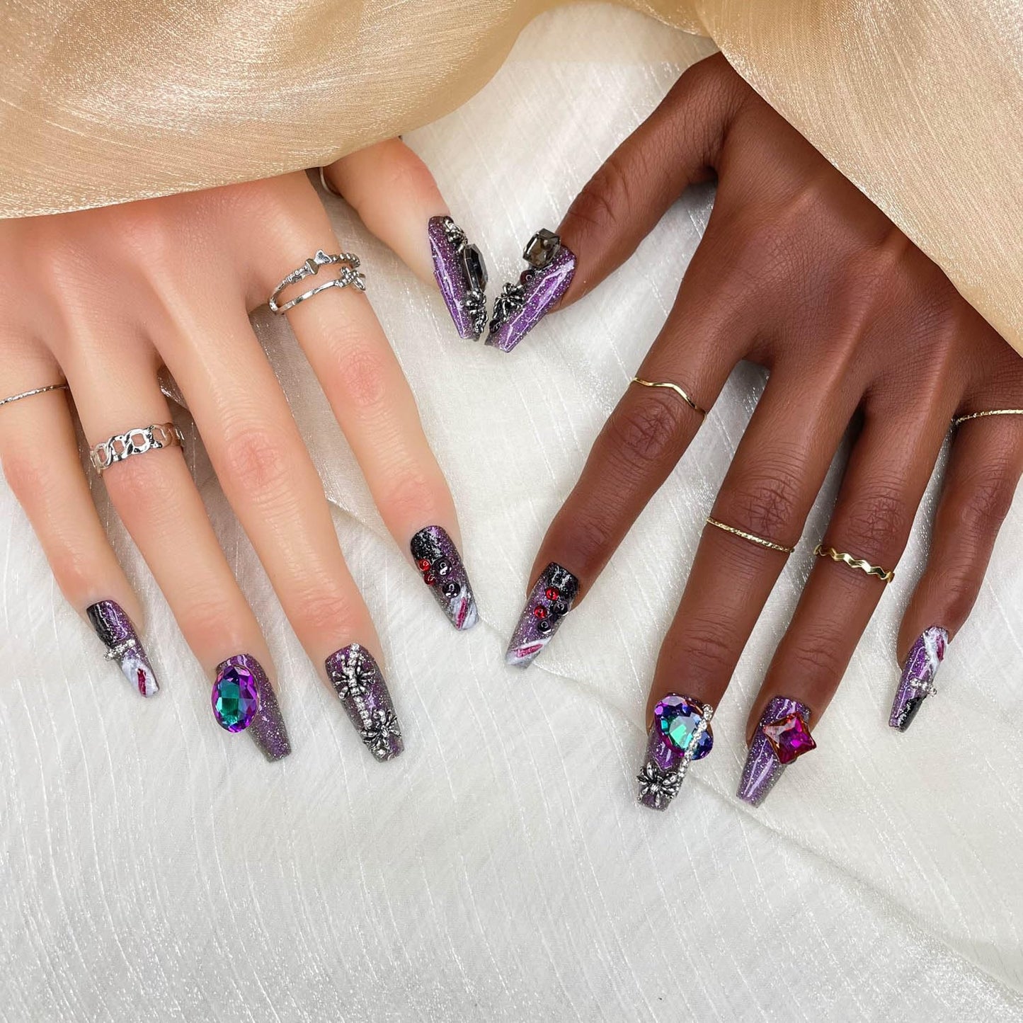 Short Press-On Nails - Gradient Handmade Acrylic Fake Nails Set