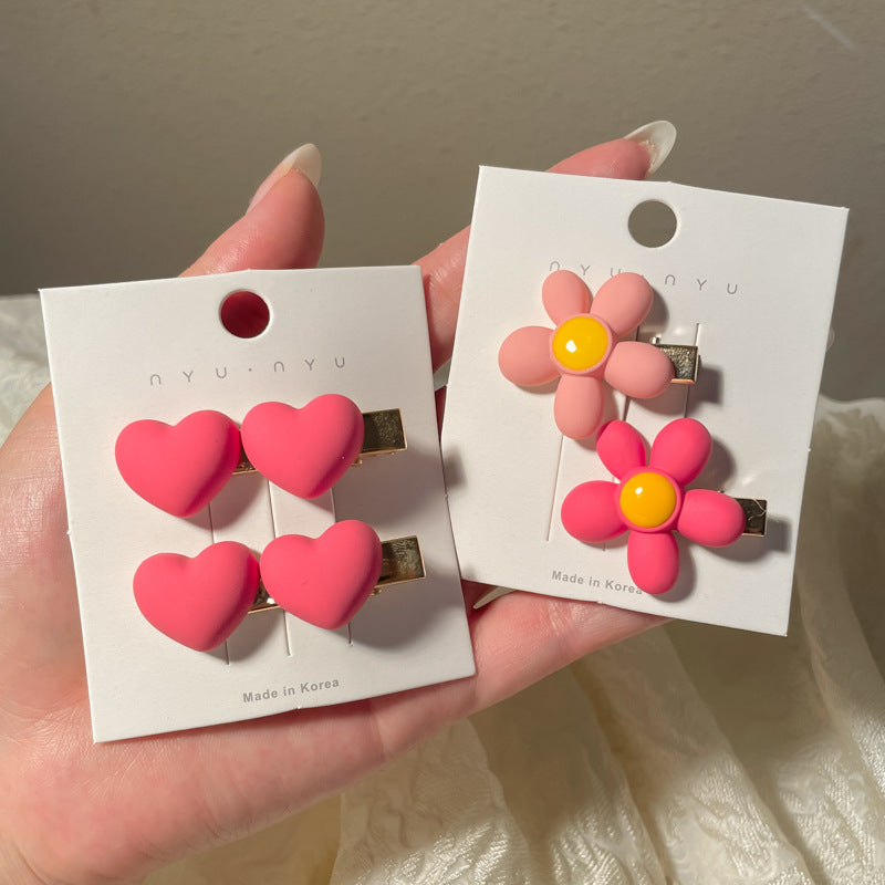 Cute Hair Clips Set - Handmade Resin Hairpins