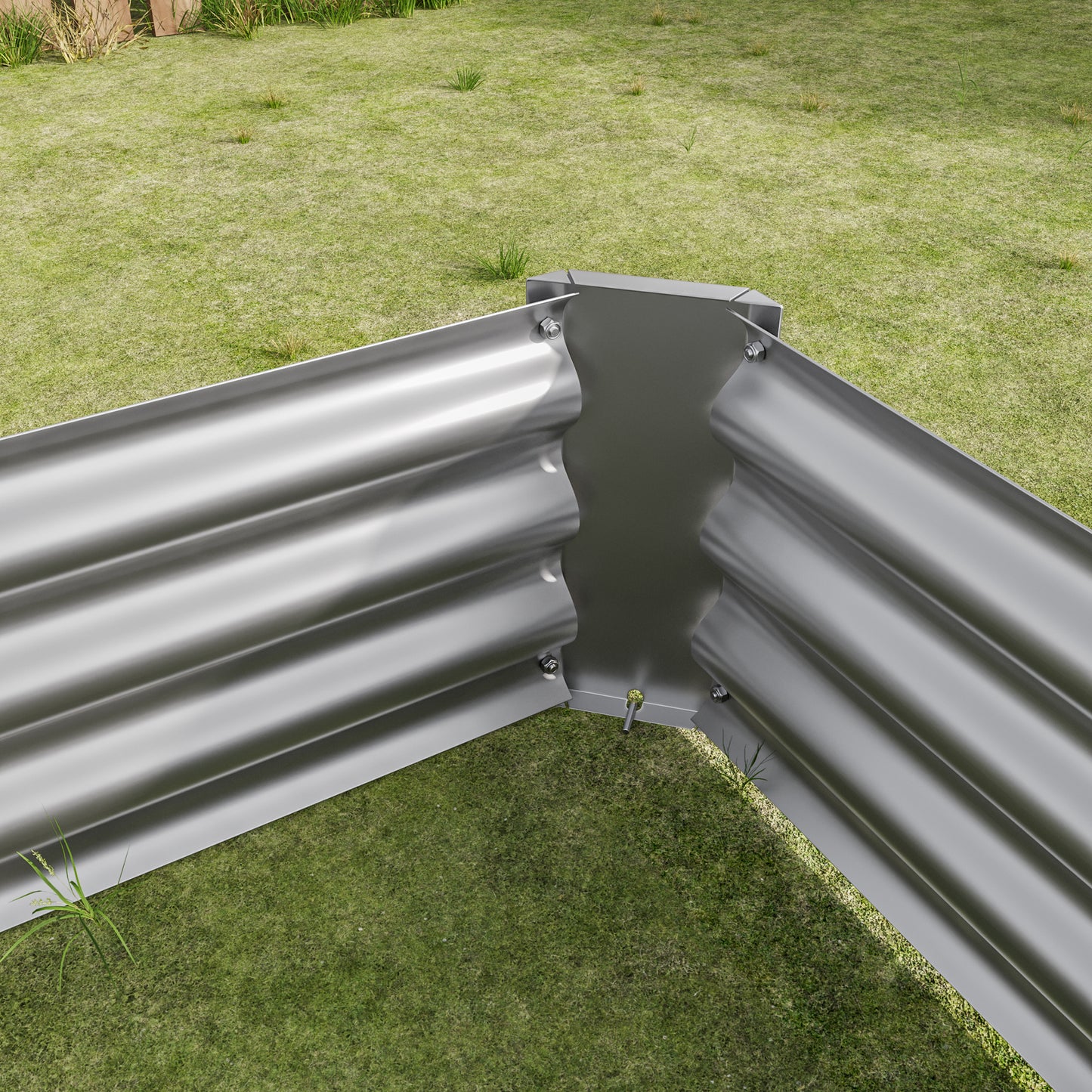Metal Raised Garden Bed - 2PCS Silver 4ft x 2ft x 1ft Planter