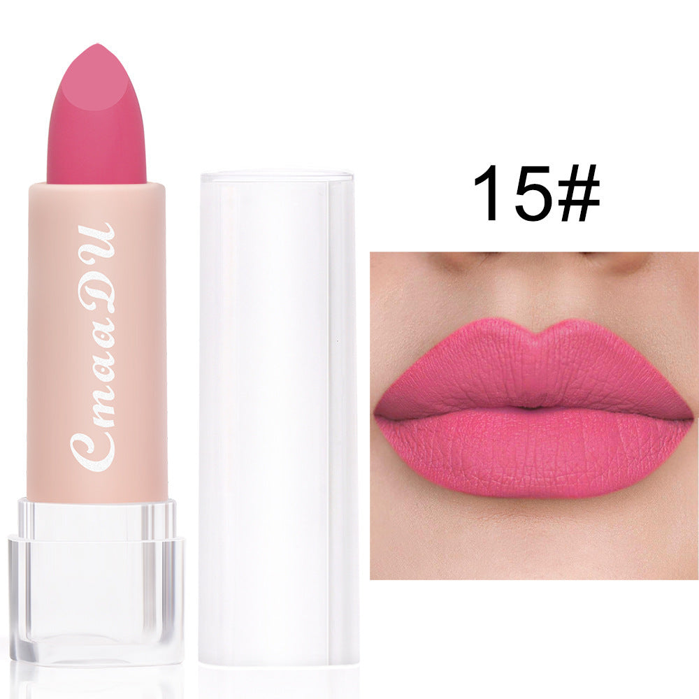 Matte Moisturizing Waterproof Lipstick - Color Variety, 15 Shades