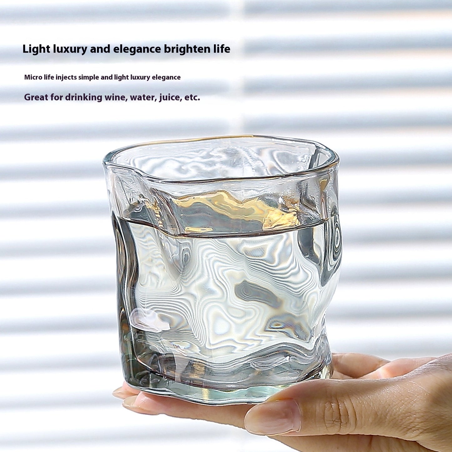 Transparent Twisted Glass Cup Minimalist Drinkware for Home & Kitchen