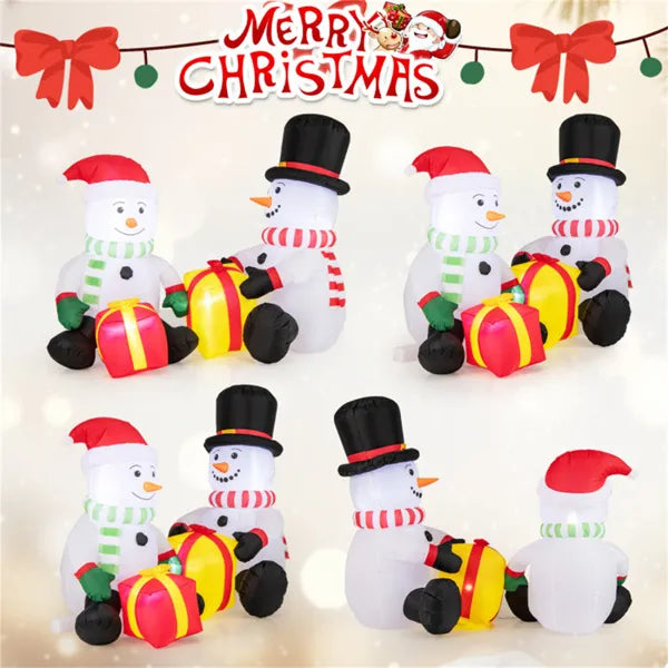 5ft Christmas Inflatable Snowman with Gift Boxes and LED Lights