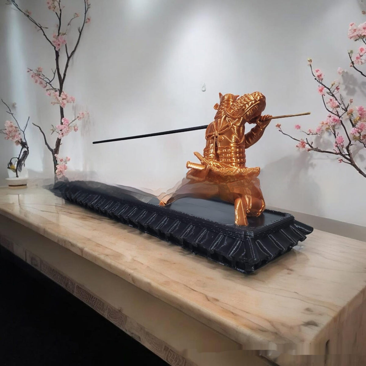 3D Samurai Incense Burner Stick Holder Decorative Gift for Home & Garden