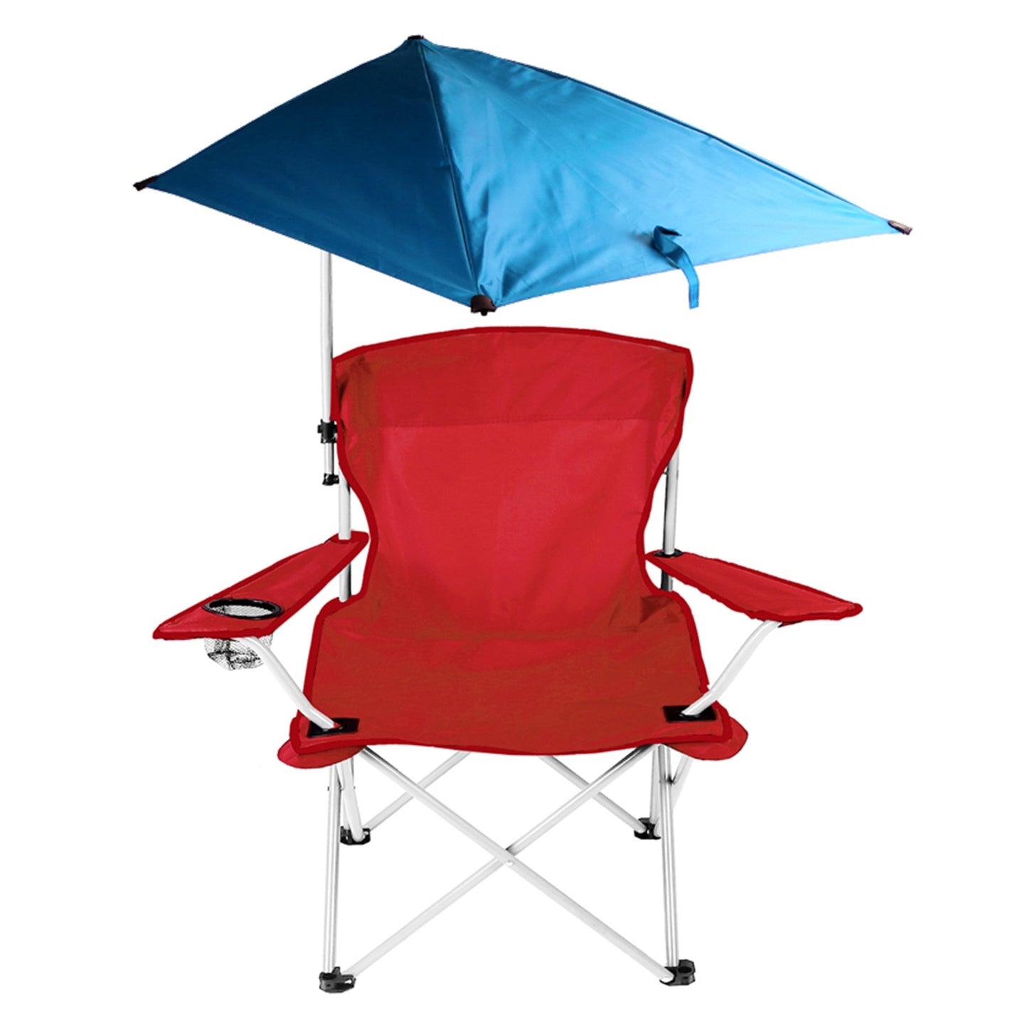 Foldable Beach Chair with Canopy and Cup Holder - Multiple Colors